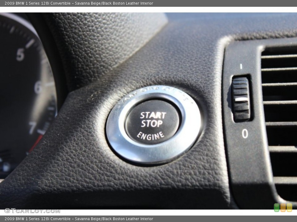 Savanna Beige/Black Boston Leather Interior Controls for the 2009 BMW 1 Series 128i Convertible #78370371