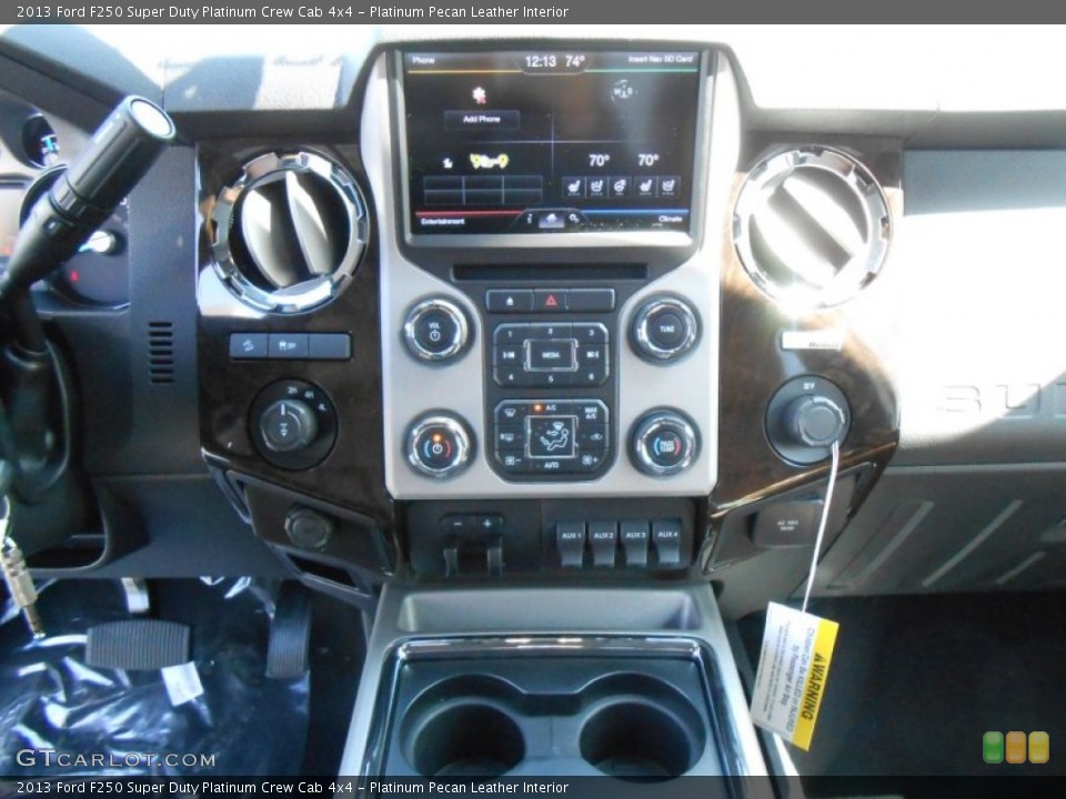 Platinum Pecan Leather Interior Controls for the 2013 Ford F250 Super Duty Platinum Crew Cab 4x4 #78377210