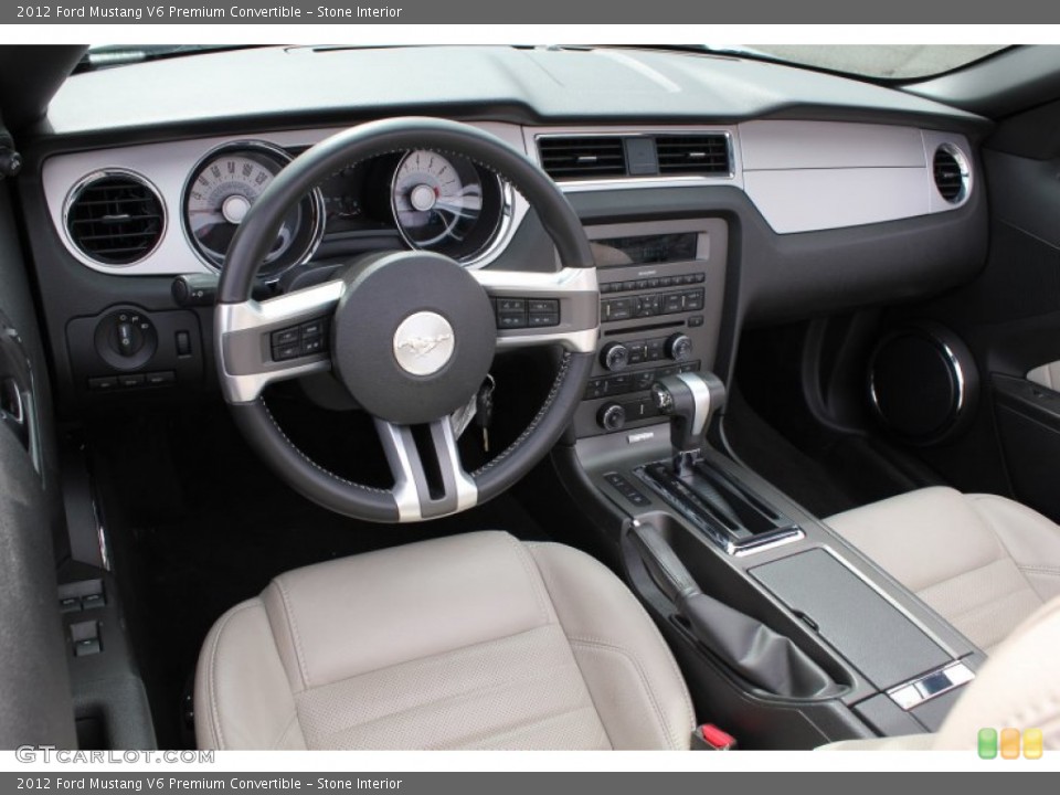 Stone Interior Prime Interior for the 2012 Ford Mustang V6 Premium Convertible #78377719