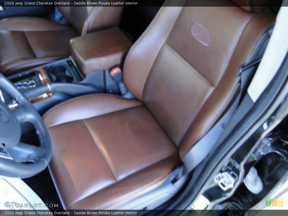 Saddle Brown Royale Leather Interior Front Seat for the 2009 Jeep Grand Cherokee Overland #78379295