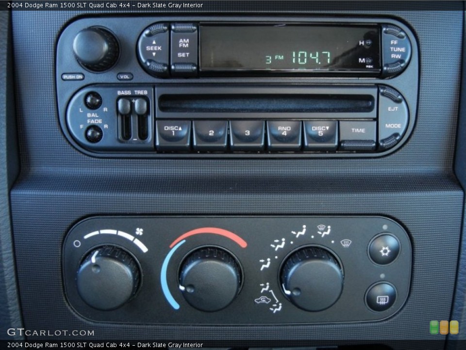 Dark Slate Gray Interior Controls for the 2004 Dodge Ram 1500 SLT Quad Cab 4x4 #78381881