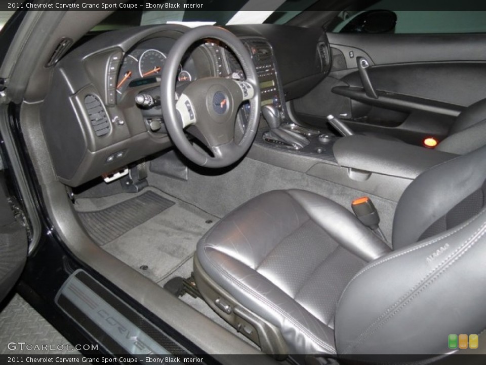 Ebony Black Interior Prime Interior for the 2011 Chevrolet Corvette Grand Sport Coupe #78382765