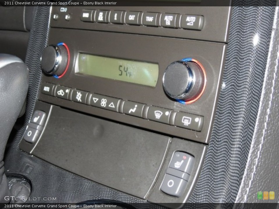 Ebony Black Interior Controls for the 2011 Chevrolet Corvette Grand Sport Coupe #78382876