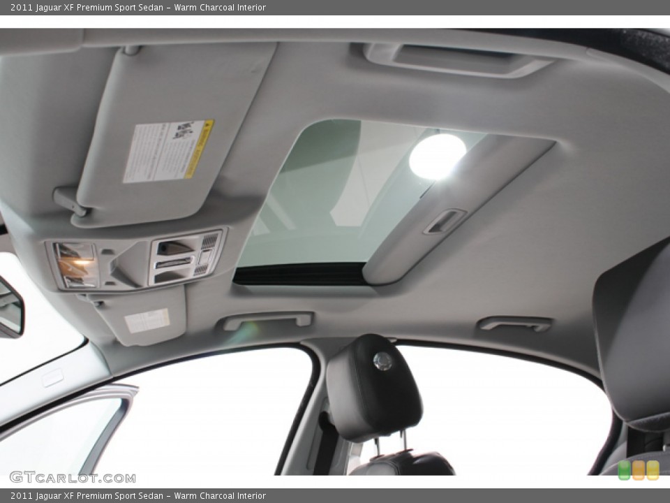 Warm Charcoal Interior Sunroof for the 2011 Jaguar XF Premium Sport Sedan #78383435
