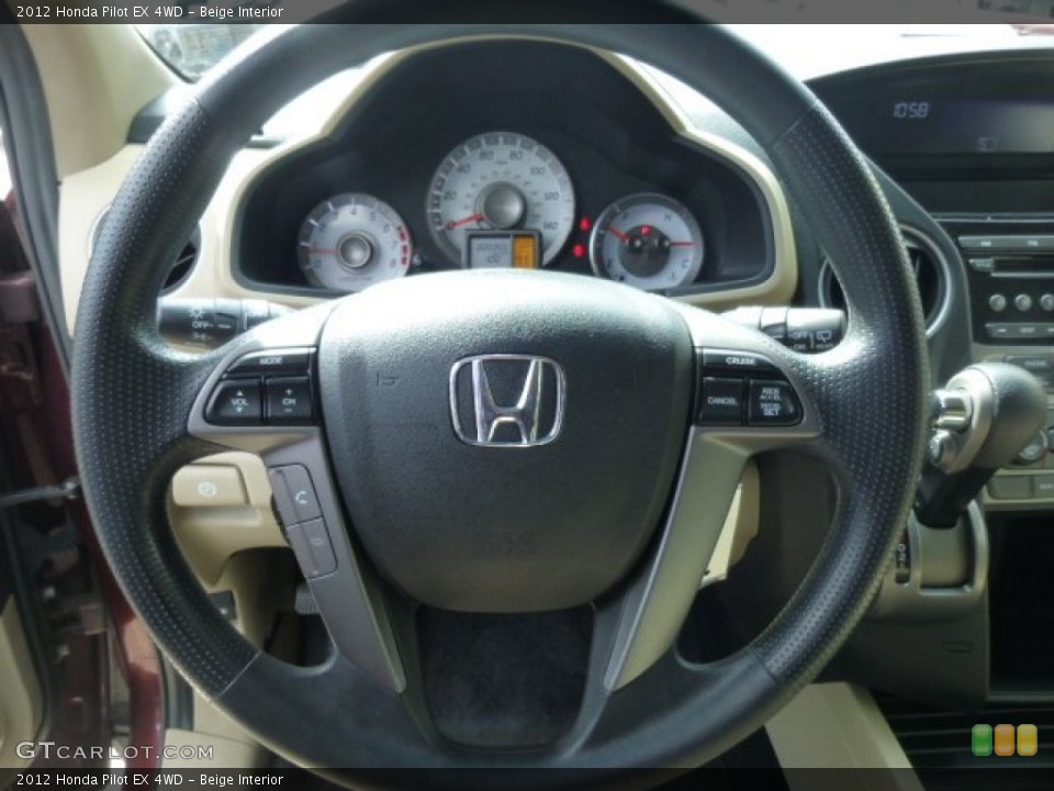Beige Interior Steering Wheel for the 2012 Honda Pilot EX 4WD #78385592