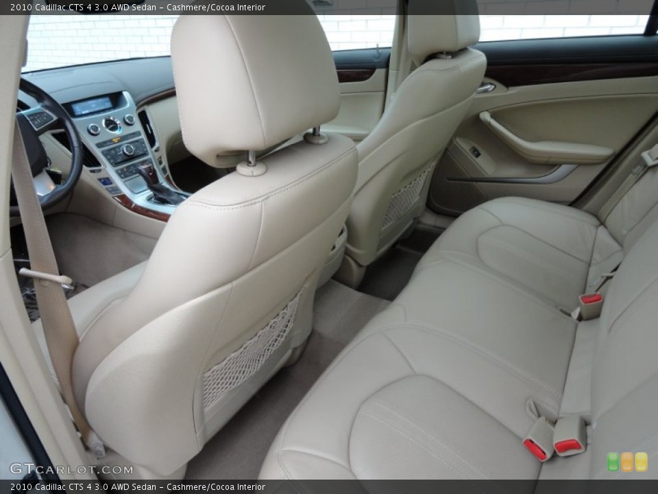 Cashmere/Cocoa Interior Rear Seat for the 2010 Cadillac CTS 4 3.0 AWD Sedan #78389815