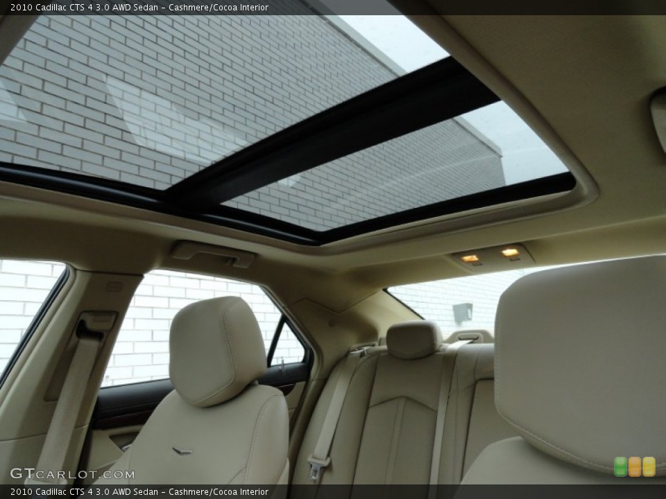 Cashmere/Cocoa Interior Sunroof for the 2010 Cadillac CTS 4 3.0 AWD Sedan #78389888