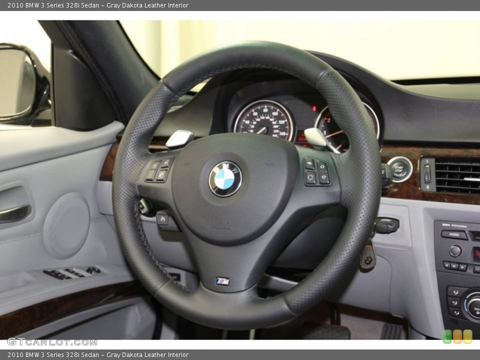Gray Dakota Leather Interior Steering Wheel for the 2010 BMW 3 Series 328i Sedan #78392329
