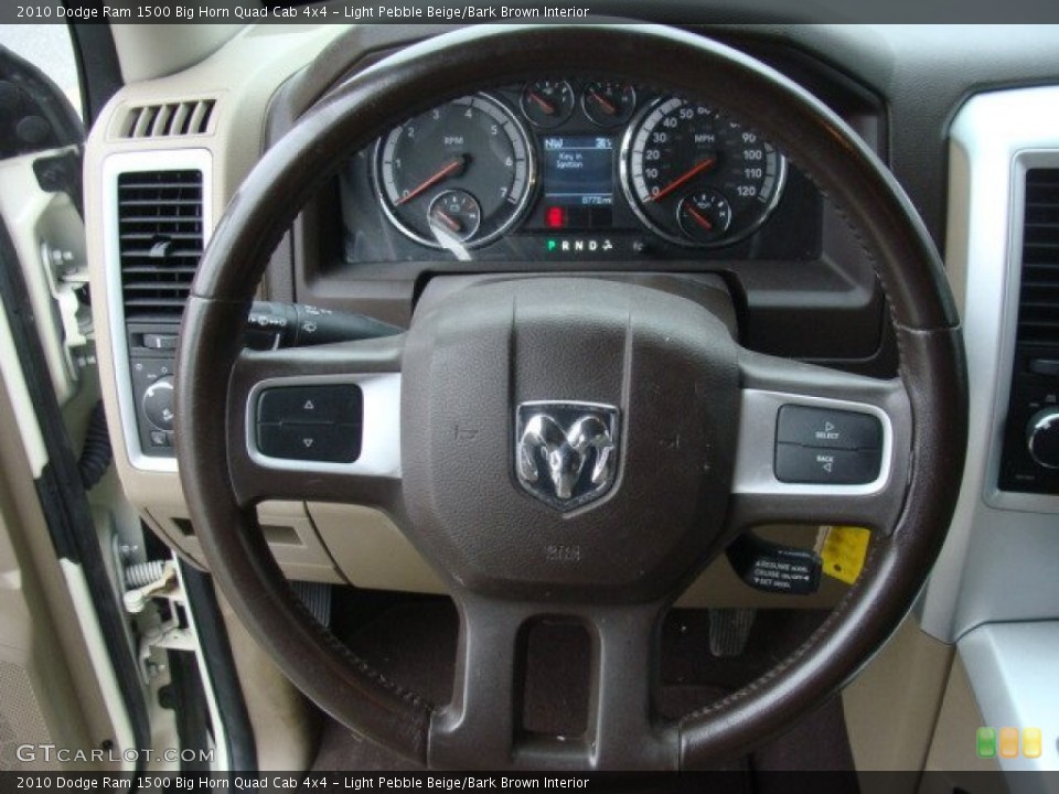Light Pebble Beige/Bark Brown Interior Steering Wheel for the 2010 Dodge Ram 1500 Big Horn Quad Cab 4x4 #78401303