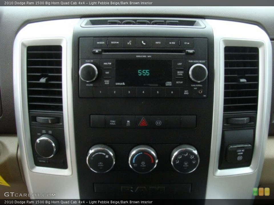 Light Pebble Beige/Bark Brown Interior Controls for the 2010 Dodge Ram 1500 Big Horn Quad Cab 4x4 #78401330