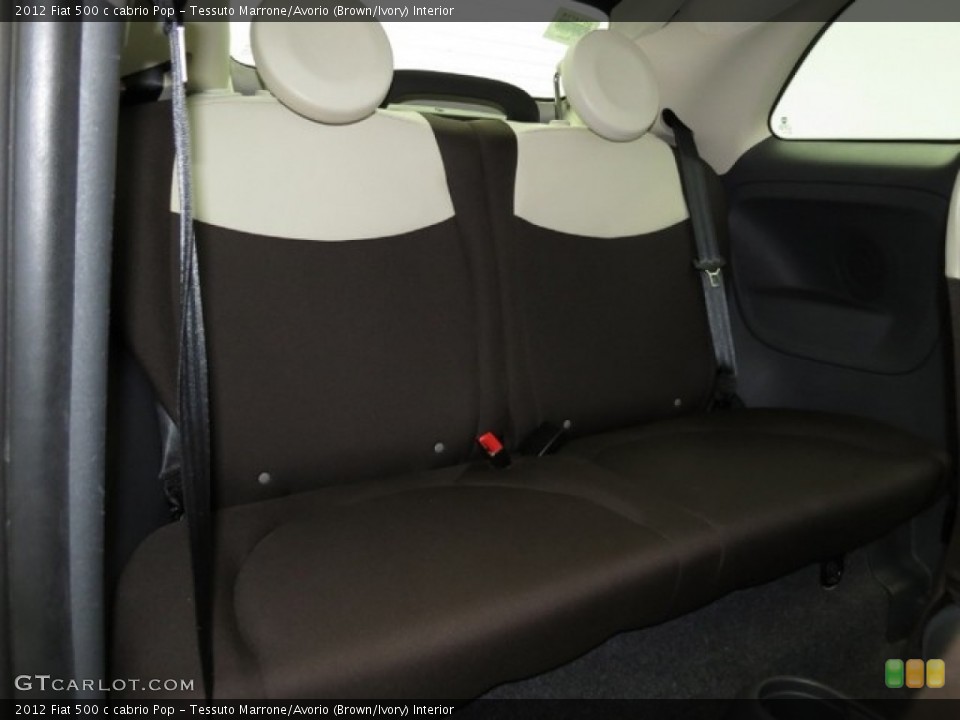 Tessuto Marrone/Avorio (Brown/Ivory) Interior Rear Seat for the 2012 Fiat 500 c cabrio Pop #78402479