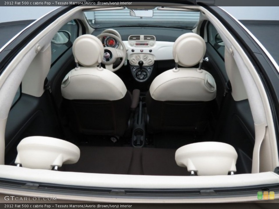 Tessuto Marrone/Avorio (Brown/Ivory) Interior Photo for the 2012 Fiat 500 c cabrio Pop #78402562