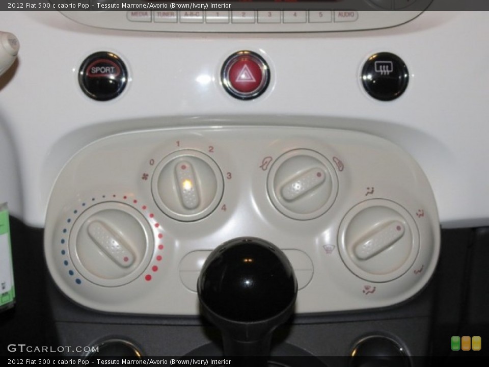 Tessuto Marrone/Avorio (Brown/Ivory) Interior Controls for the 2012 Fiat 500 c cabrio Pop #78402706