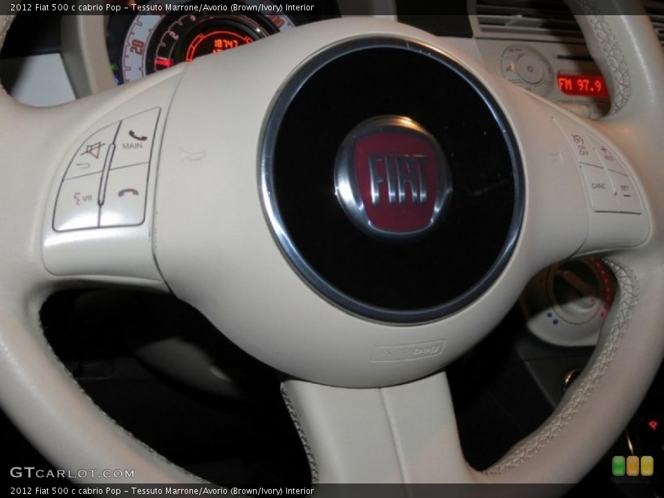 Tessuto Marrone/Avorio (Brown/Ivory) Interior Controls for the 2012 Fiat 500 c cabrio Pop #78402749