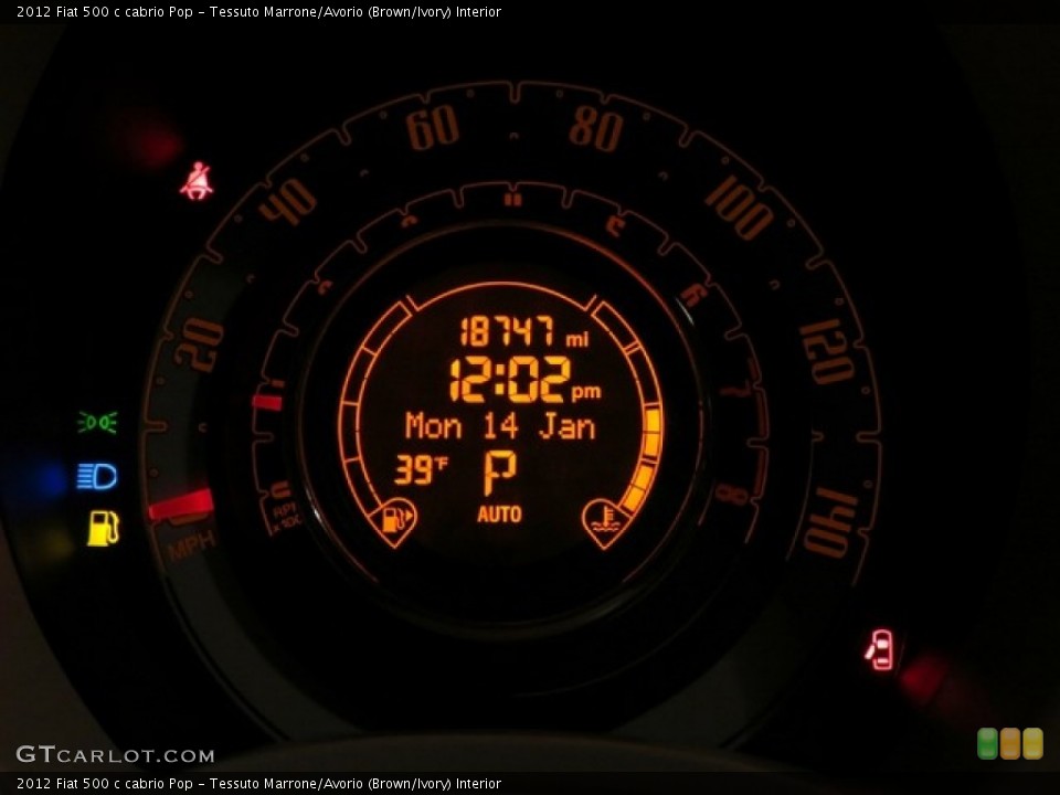 Tessuto Marrone/Avorio (Brown/Ivory) Interior Gauges for the 2012 Fiat 500 c cabrio Pop #78402771