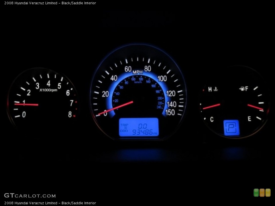 Black/Saddle Interior Gauges for the 2008 Hyundai Veracruz Limited #78405863