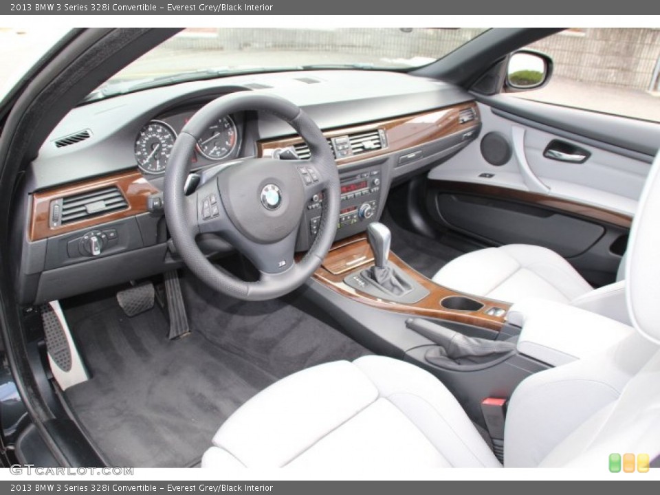 Everest Grey/Black Interior Prime Interior for the 2013 BMW 3 Series 328i Convertible #78418061