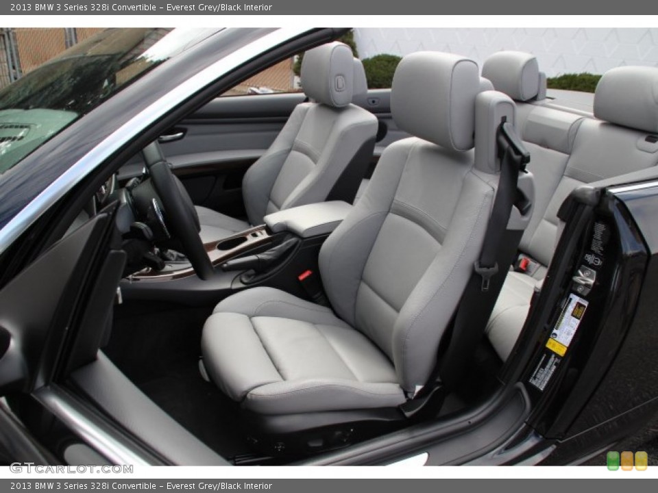 Everest Grey/Black Interior Front Seat for the 2013 BMW 3 Series 328i Convertible #78418109