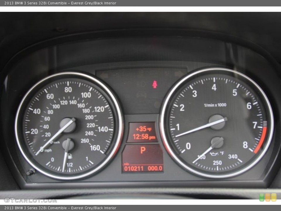 Everest Grey/Black Interior Gauges for the 2013 BMW 3 Series 328i Convertible #78418281
