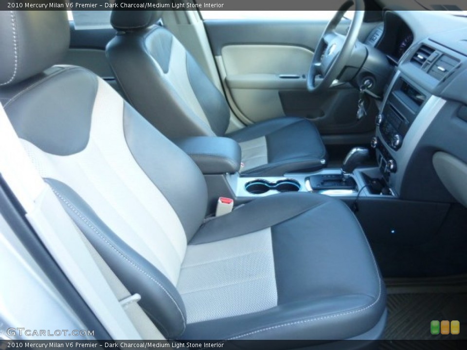 Dark Charcoal/Medium Light Stone Interior Front Seat for the 2010 Mercury Milan V6 Premier #78419346