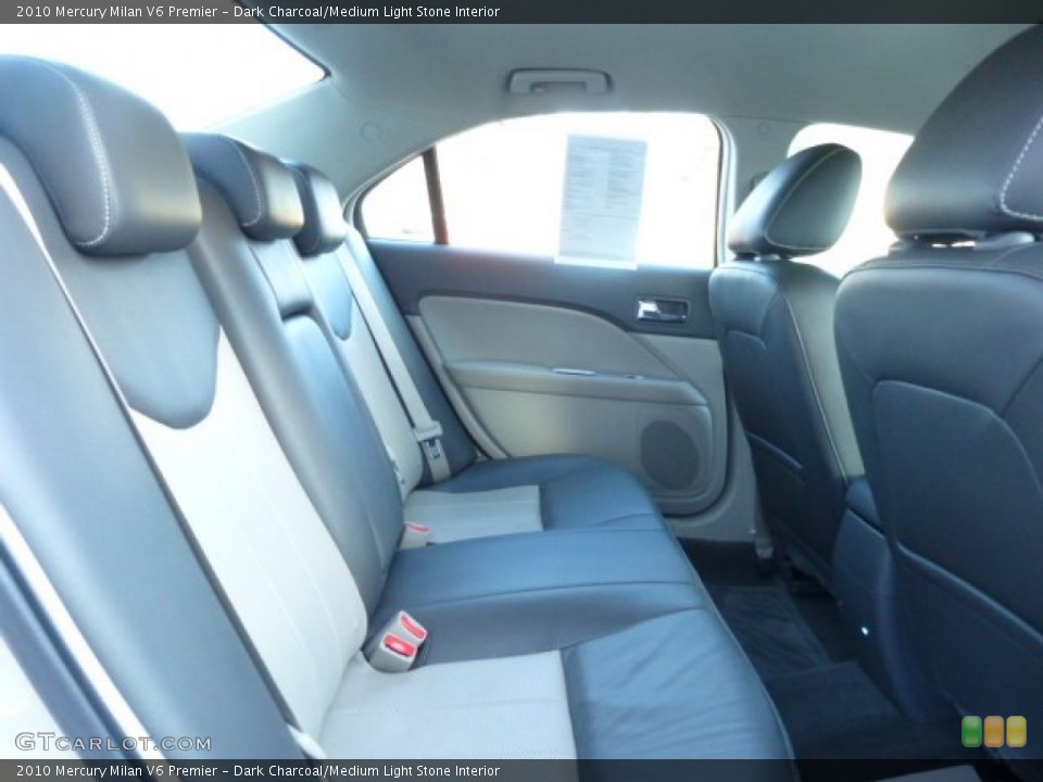 Dark Charcoal/Medium Light Stone Interior Rear Seat for the 2010 Mercury Milan V6 Premier #78419418