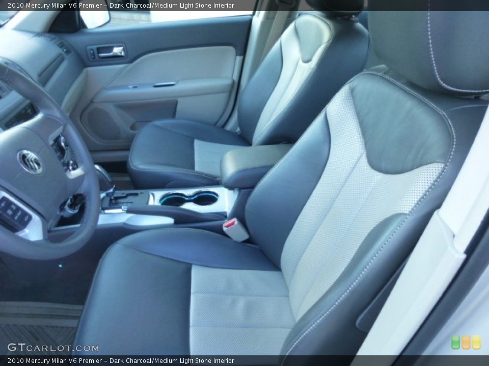 Dark Charcoal/Medium Light Stone Interior Front Seat for the 2010 Mercury Milan V6 Premier #78419467