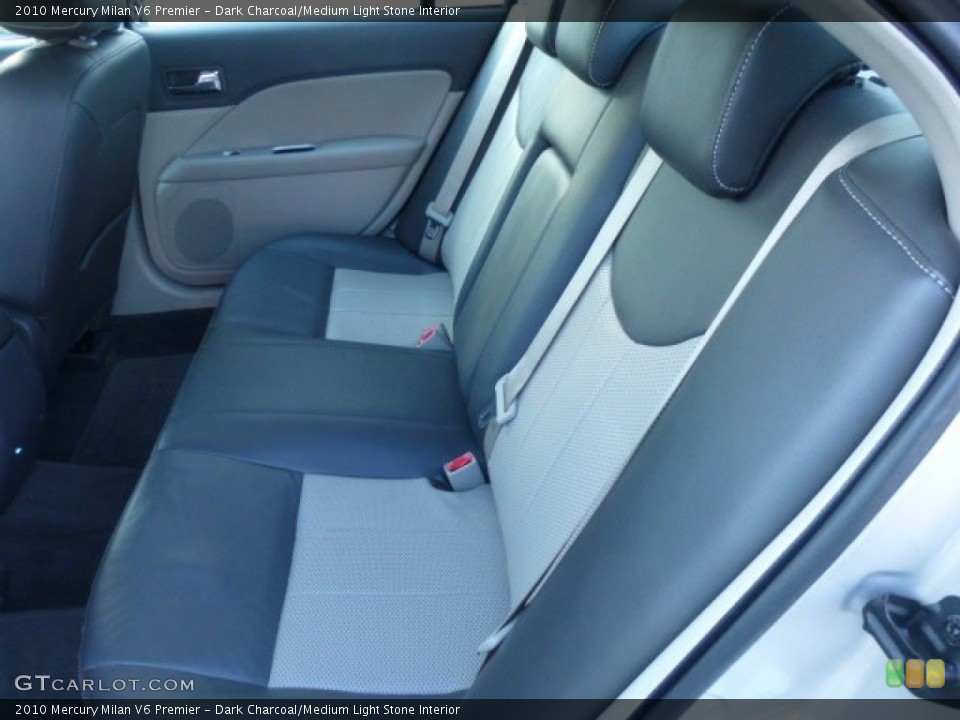 Dark Charcoal/Medium Light Stone Interior Rear Seat for the 2010 Mercury Milan V6 Premier #78419492
