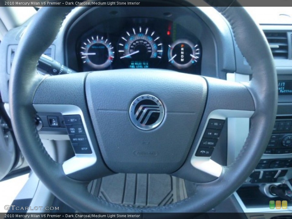 Dark Charcoal/Medium Light Stone Interior Steering Wheel for the 2010 Mercury Milan V6 Premier #78419615