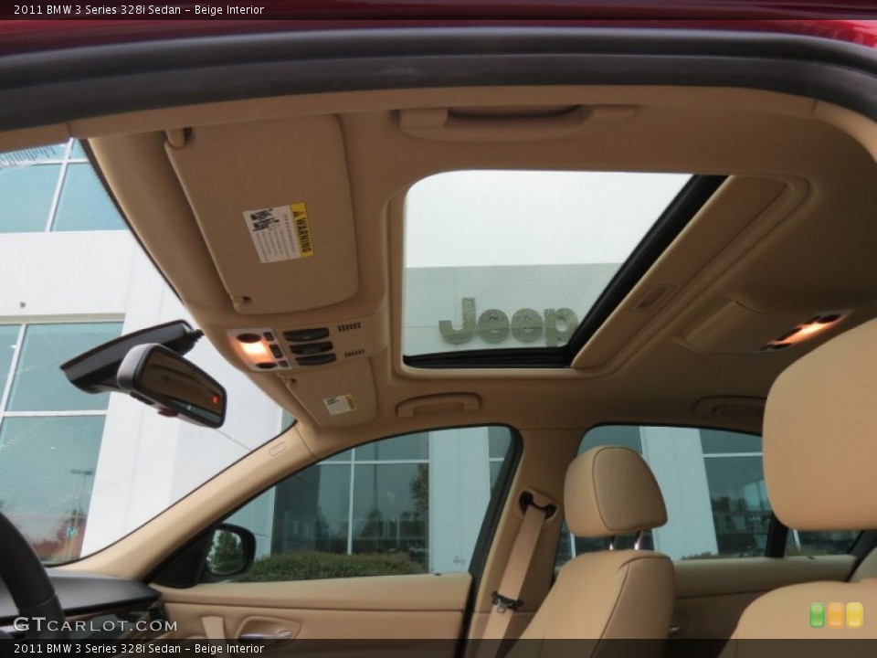 Beige Interior Sunroof for the 2011 BMW 3 Series 328i Sedan #78425145