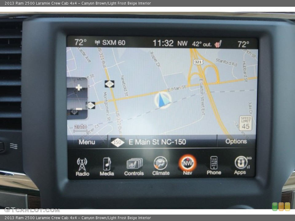 Canyon Brown/Light Frost Beige Interior Navigation for the 2013 Ram 2500 Laramie Crew Cab 4x4 #78425678