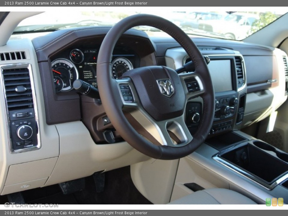 Canyon Brown/Light Frost Beige Interior Steering Wheel for the 2013 Ram 2500 Laramie Crew Cab 4x4 #78425939