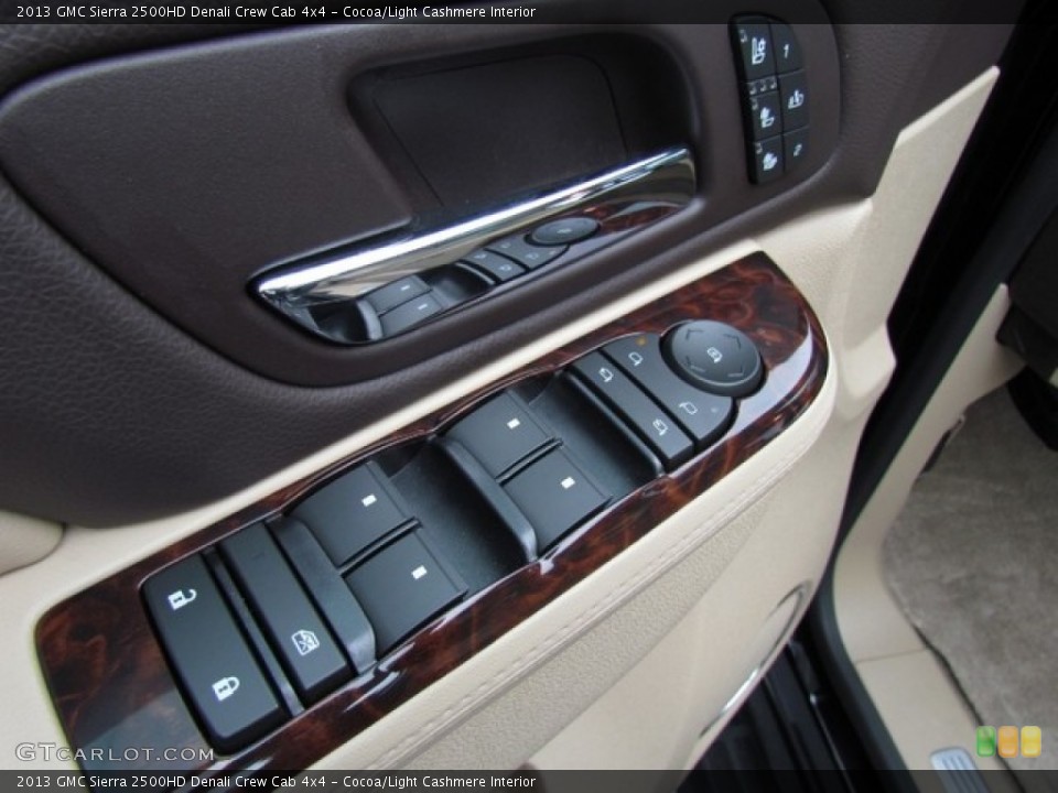 Cocoa/Light Cashmere Interior Controls for the 2013 GMC Sierra 2500HD Denali Crew Cab 4x4 #78428375