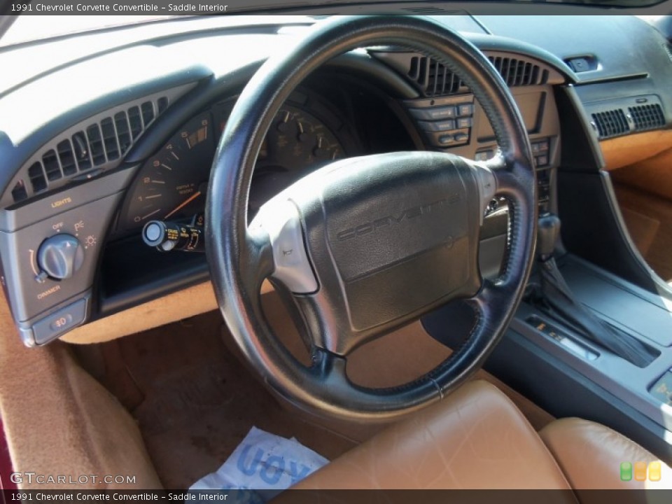 Saddle Interior Steering Wheel for the 1991 Chevrolet Corvette Convertible #78430234