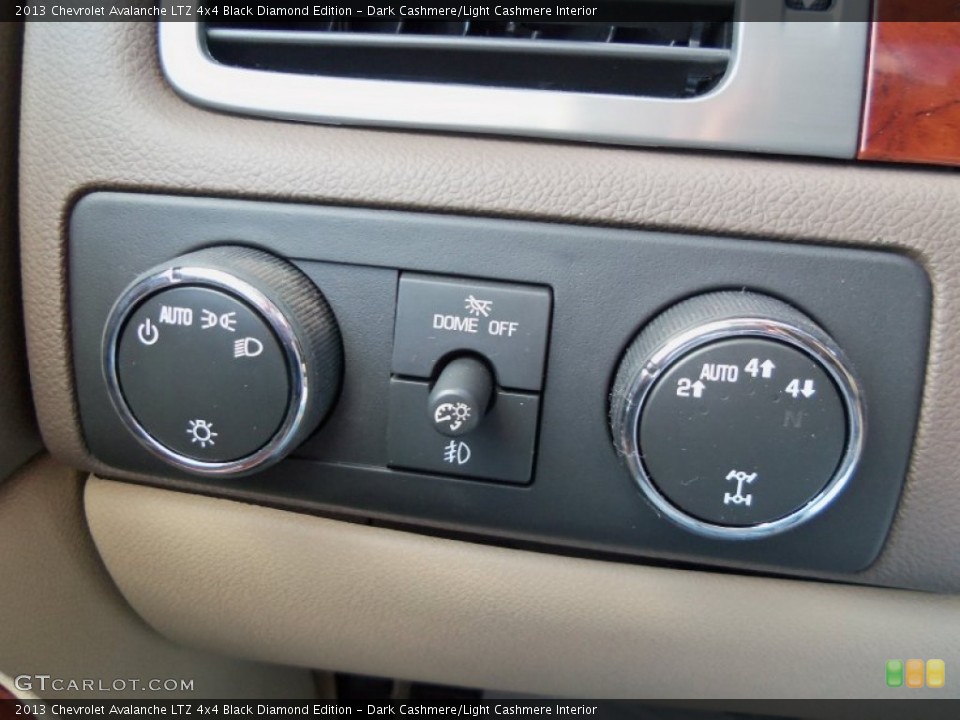 Dark Cashmere/Light Cashmere Interior Controls for the 2013 Chevrolet Avalanche LTZ 4x4 Black Diamond Edition #78431690