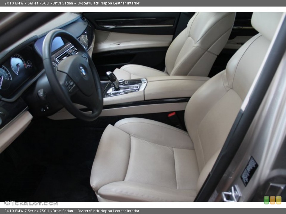 Oyster/Black Nappa Leather Interior Photo for the 2010 BMW 7 Series 750Li xDrive Sedan #78432792