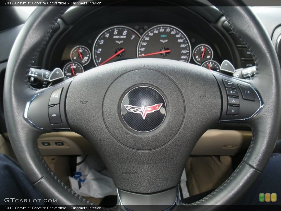 Cashmere Interior Steering Wheel for the 2012 Chevrolet Corvette Convertible #78444533