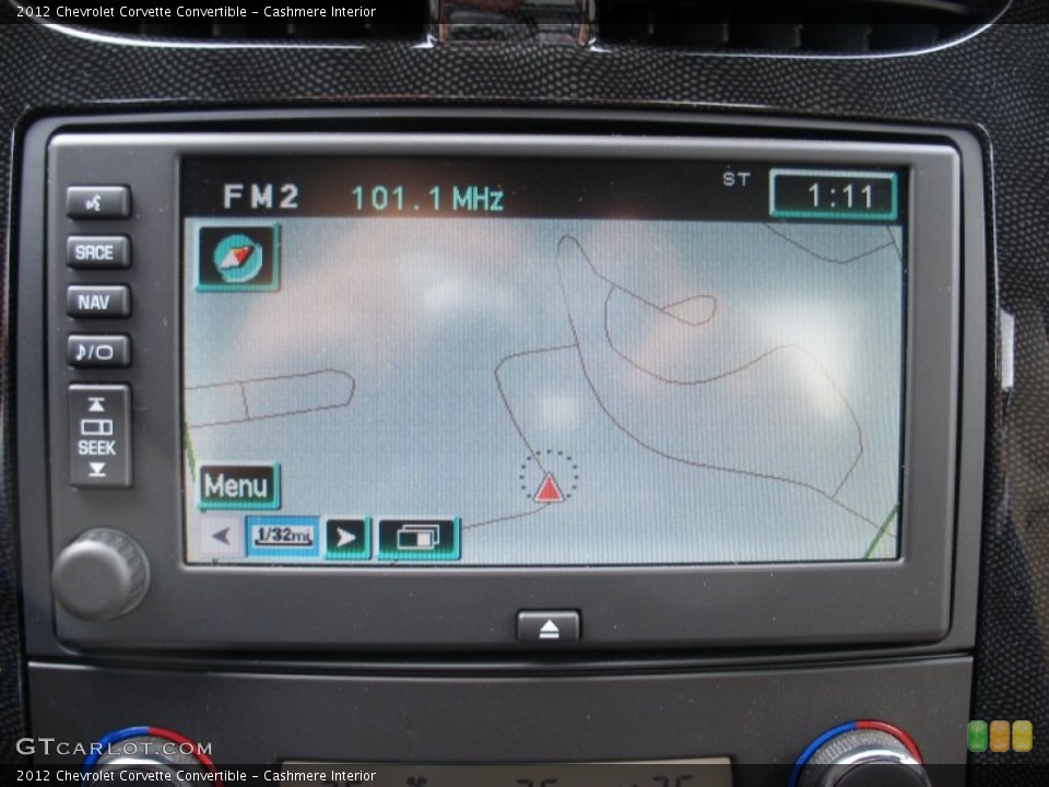 Cashmere Interior Navigation for the 2012 Chevrolet Corvette Convertible #78444635