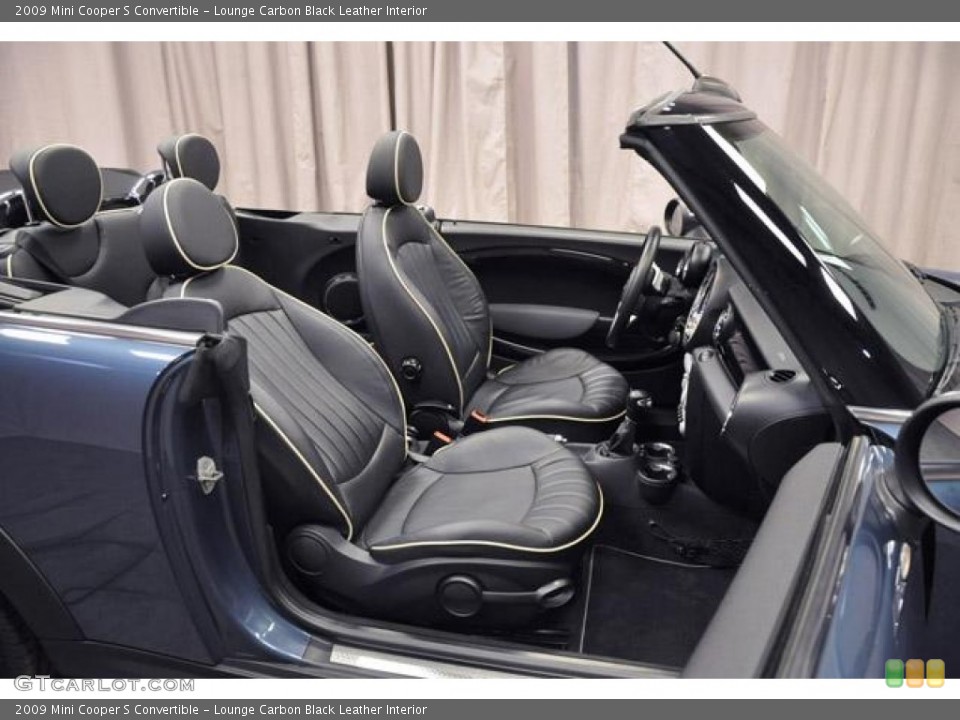 Lounge Carbon Black Leather Interior Photo for the 2009 Mini Cooper S Convertible #78446258