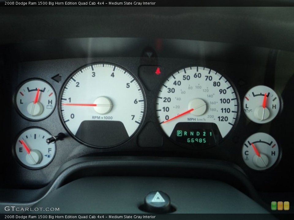 Medium Slate Gray Interior Gauges for the 2008 Dodge Ram 1500 Big Horn Edition Quad Cab 4x4 #78450620