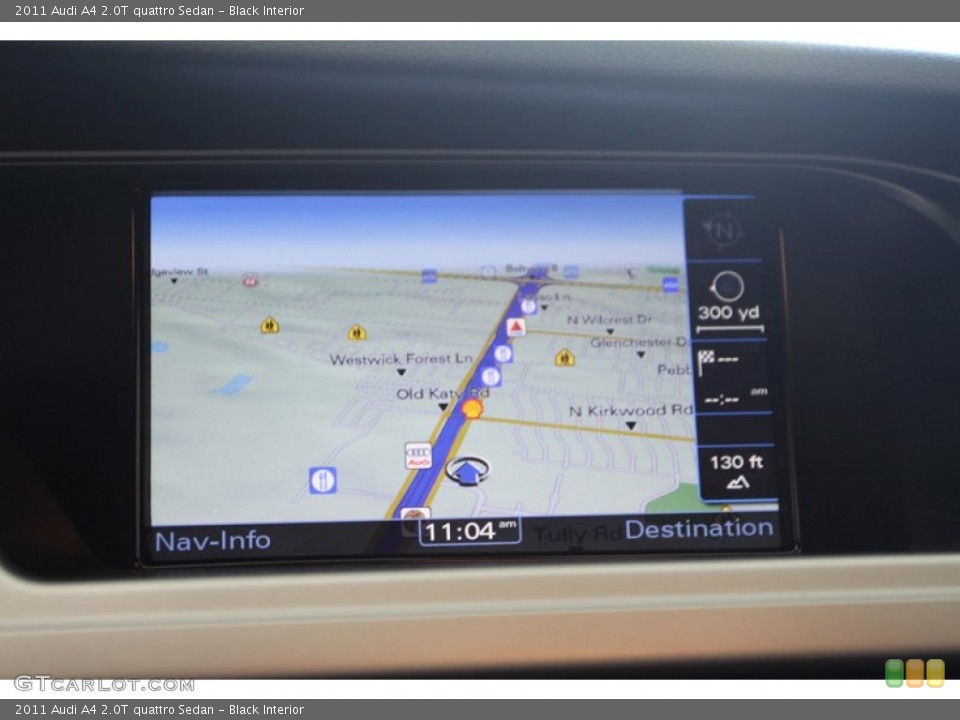 Black Interior Navigation for the 2011 Audi A4 2.0T quattro Sedan #78453780