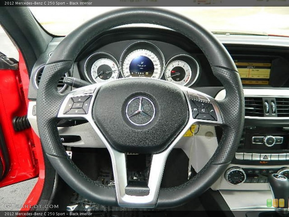 Black Interior Steering Wheel for the 2012 Mercedes-Benz C 250 Sport #78456466