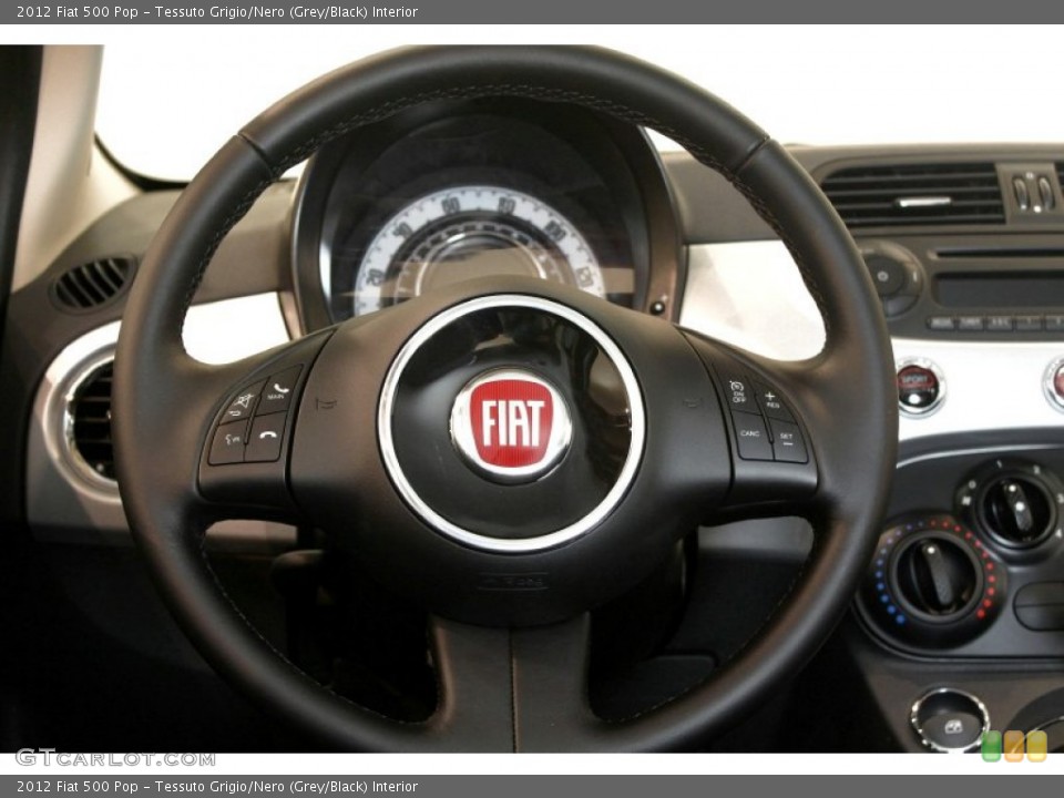 Tessuto Grigio/Nero (Grey/Black) Interior Steering Wheel for the 2012 Fiat 500 Pop #78457798
