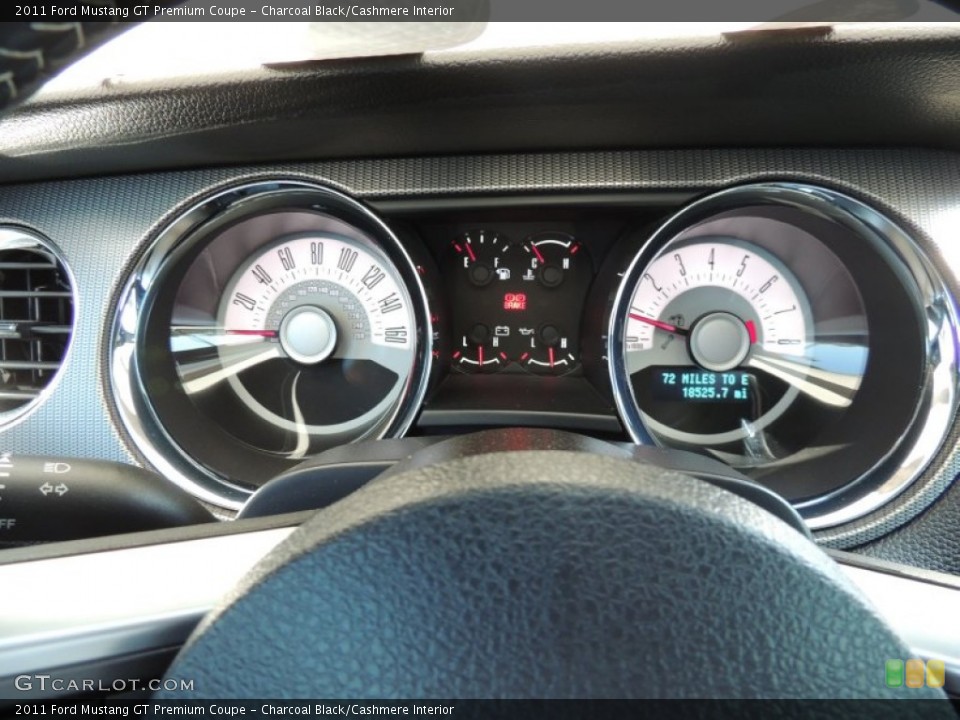 Charcoal Black/Cashmere Interior Gauges for the 2011 Ford Mustang GT Premium Coupe #78464107