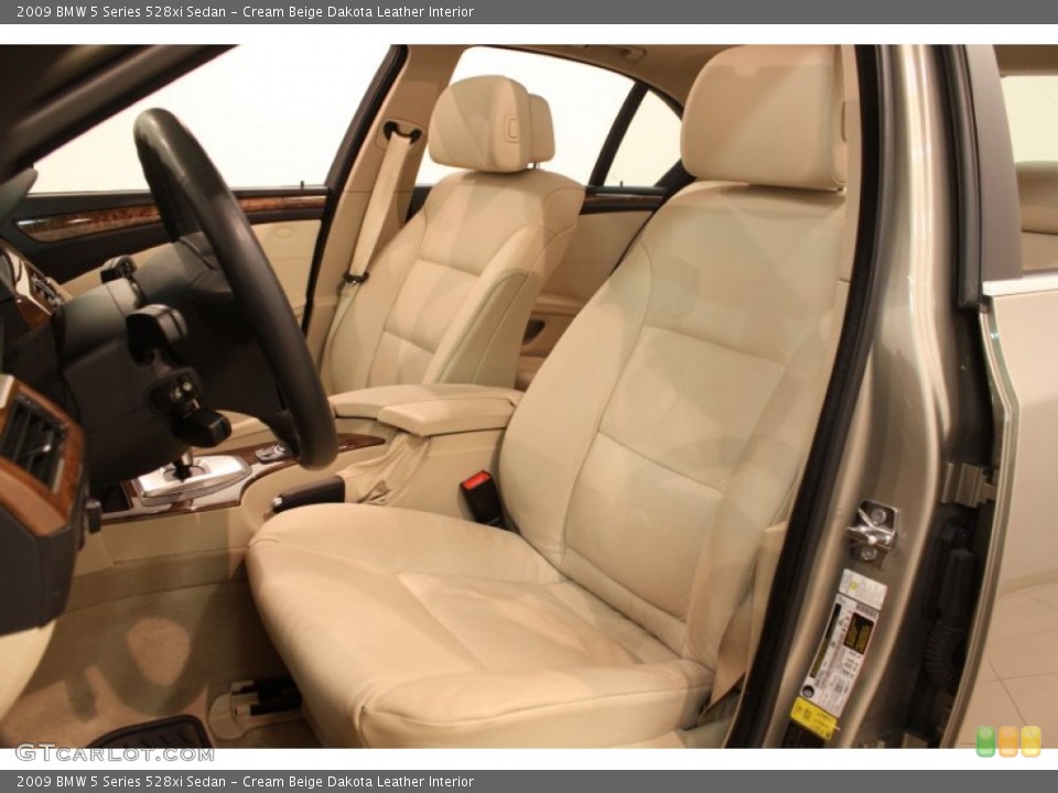 Cream Beige Dakota Leather 2009 BMW 5 Series Interiors
