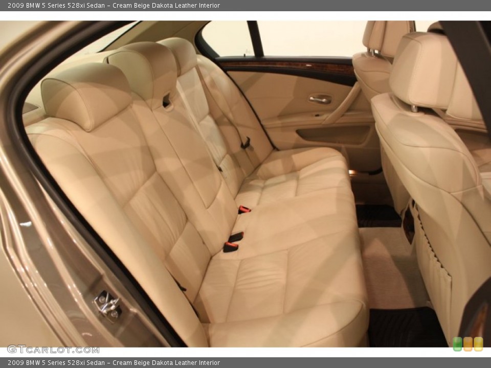 Cream Beige Dakota Leather Interior Rear Seat for the 2009 BMW 5 Series 528xi Sedan #78466943