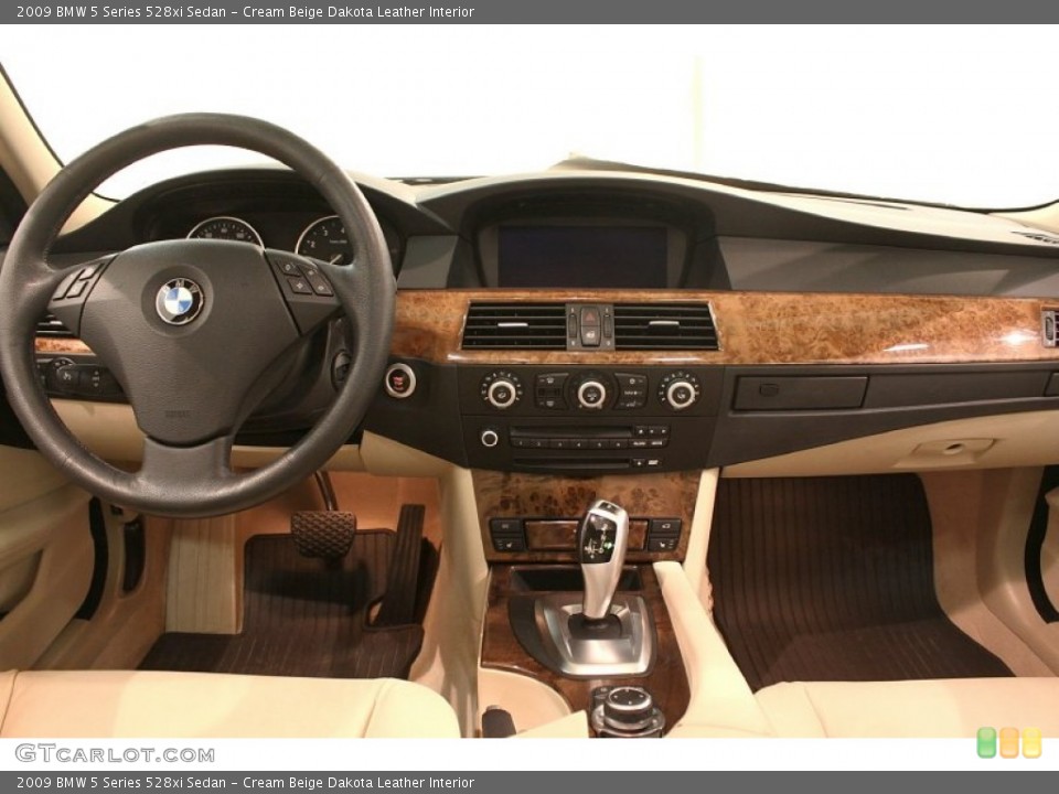 Cream Beige Dakota Leather Interior Dashboard for the 2009 BMW 5 Series 528xi Sedan #78467006