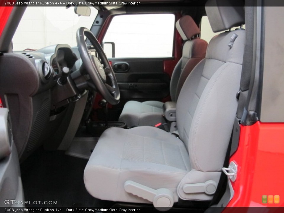 Dark Slate Gray/Medium Slate Gray Interior Front Seat for the 2008 Jeep Wrangler Rubicon 4x4 #78471425