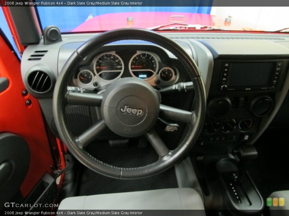 Dark Slate Gray/Medium Slate Gray Interior Steering Wheel for the 2008 Jeep Wrangler Rubicon 4x4 #78471592