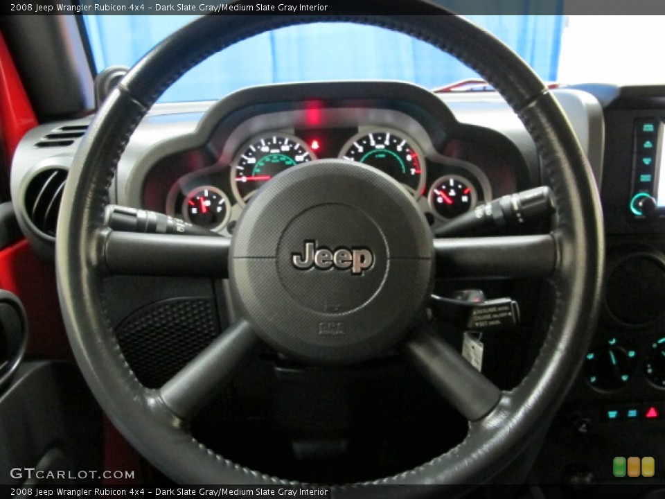 Dark Slate Gray/Medium Slate Gray Interior Steering Wheel for the 2008 Jeep Wrangler Rubicon 4x4 #78471774