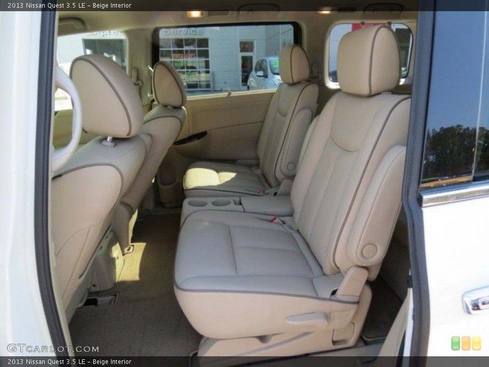 Beige Interior Rear Seat for the 2013 Nissan Quest 3.5 LE #78471959